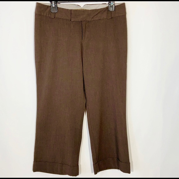 Mossimo Stretch Dark Brown Dress Capri Slacks Sz 6 - Picture 2 of 5